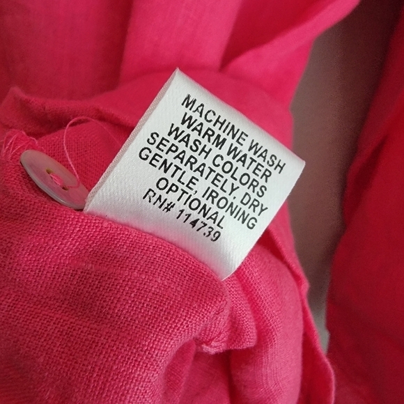 FLAX Linen Round Neck Button-down Blouse size M NWT - Picture 4 of 5